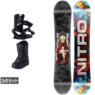 ナイトロ DEMAND LTD GULLWING ＆ FX ONE ＆ JAFFE ジャフィ ブラック 板＋ビンディング＋ブーツセット 3点セット