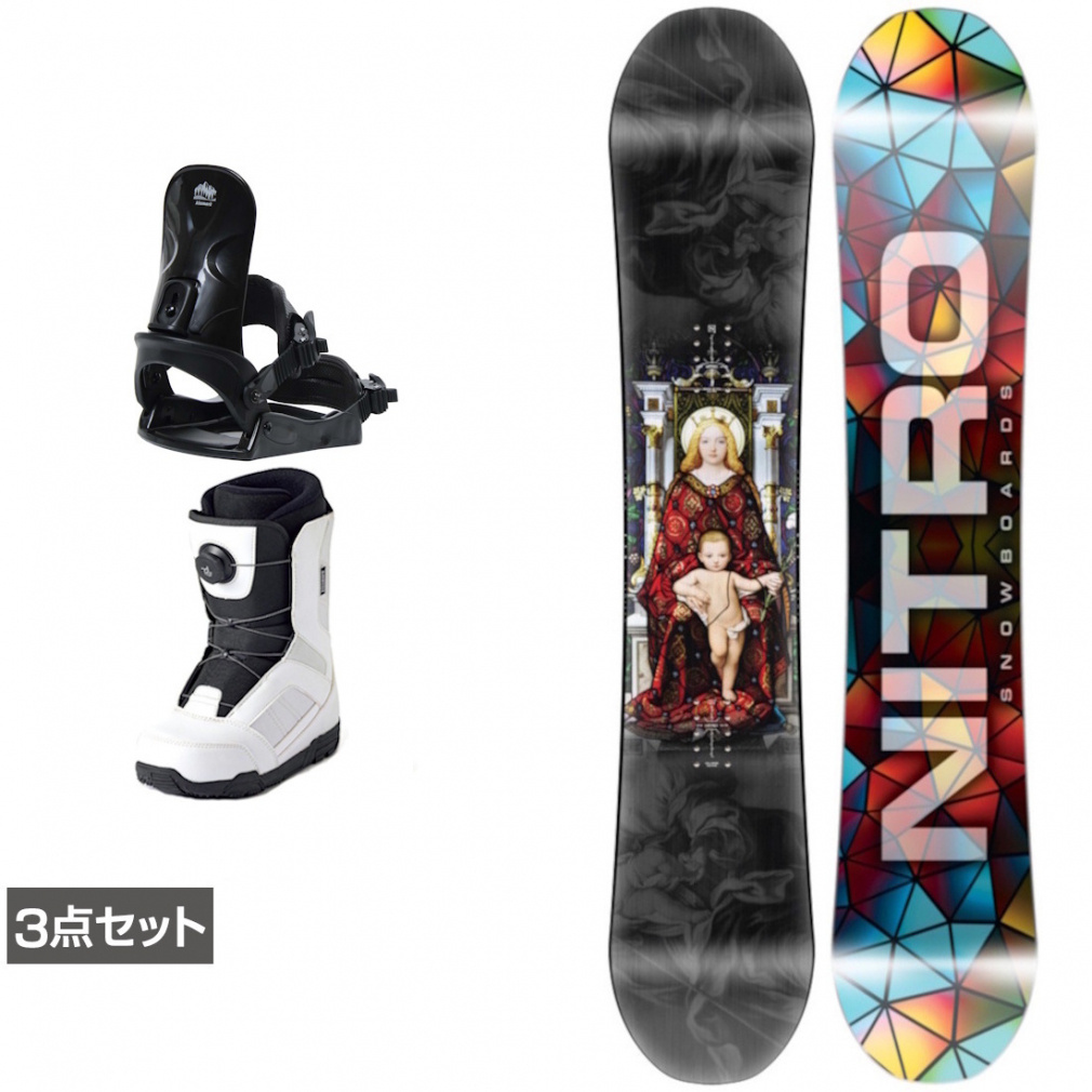ナイトロ DEMAND LTD GULLWING ＆ コーズ ＆ JAFFE ジャフィ ホワイト 板＋ビンディング＋ブーツセット 3点セット(146cm-23.0cm)