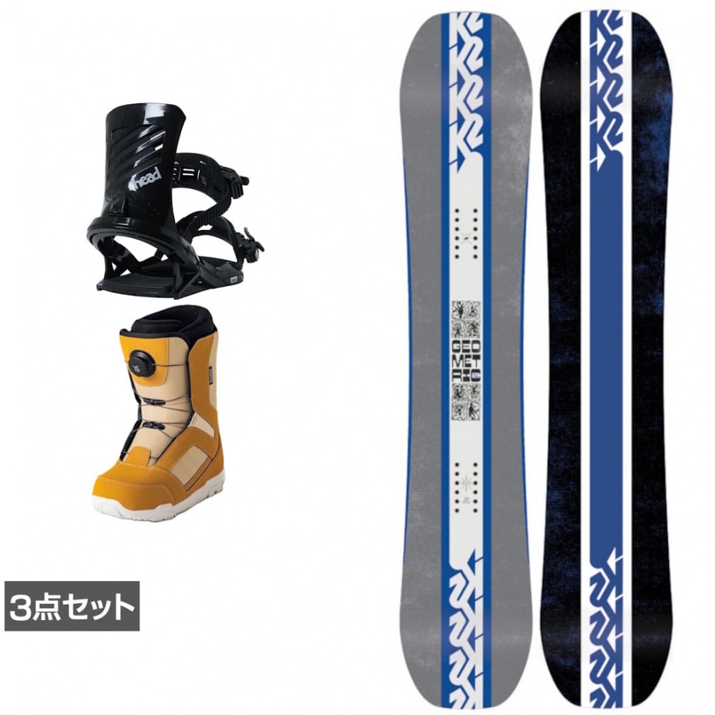ケーツー GEOMETRIC ＆ FX ONE ＆ JAFFE ジャフィ ブラウン 板＋ビンディング＋ブーツセット 3点セット(148cm-25.0cm)