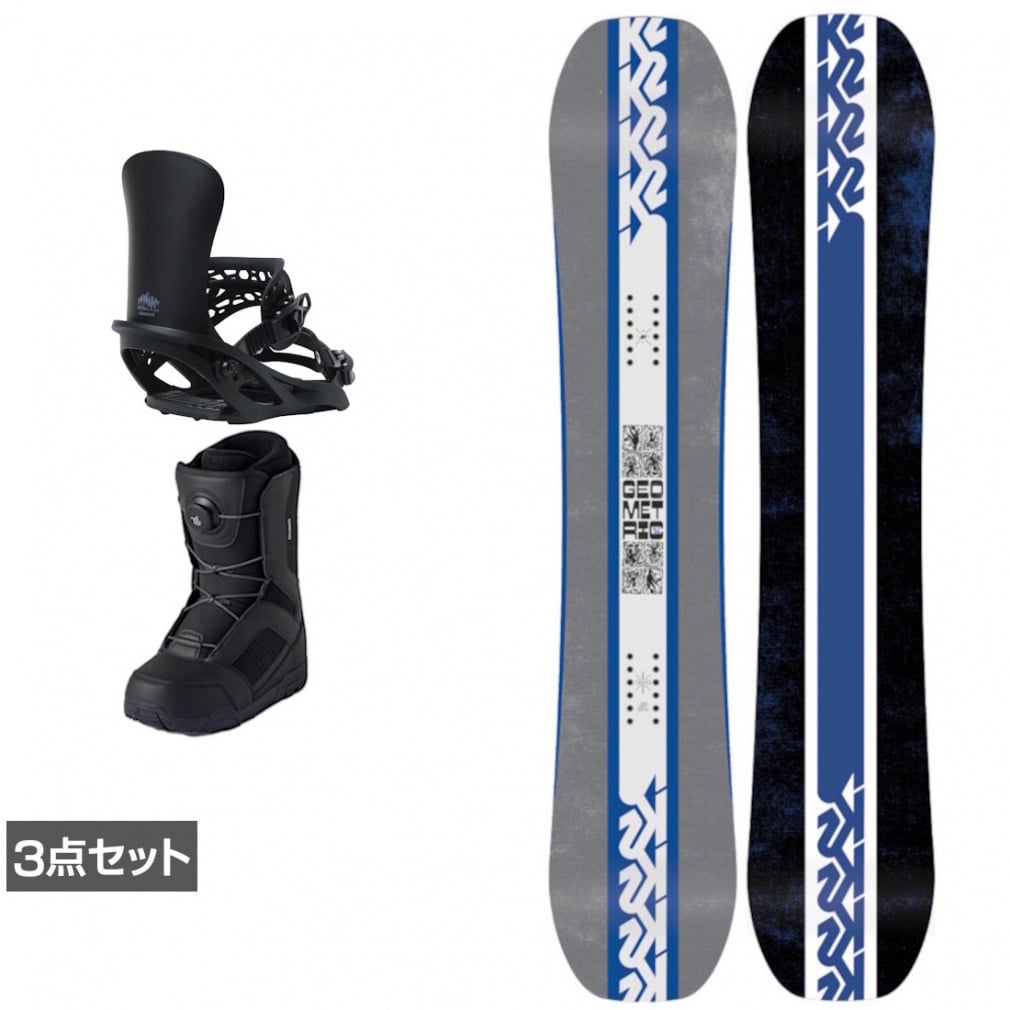 ケーツー GEOMETRIC ＆ アンリミット ＆ JAFFE ジャフィ ブラック 板＋ビンディング＋ブーツセット 3点セット(156cm-23.0cm)