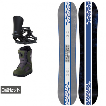 ケーツー GEOMETRIC ＆ アンリミット ＆ JAFFE ジャフィ カーキ 板＋ビンディング＋ブーツセット 3点セット