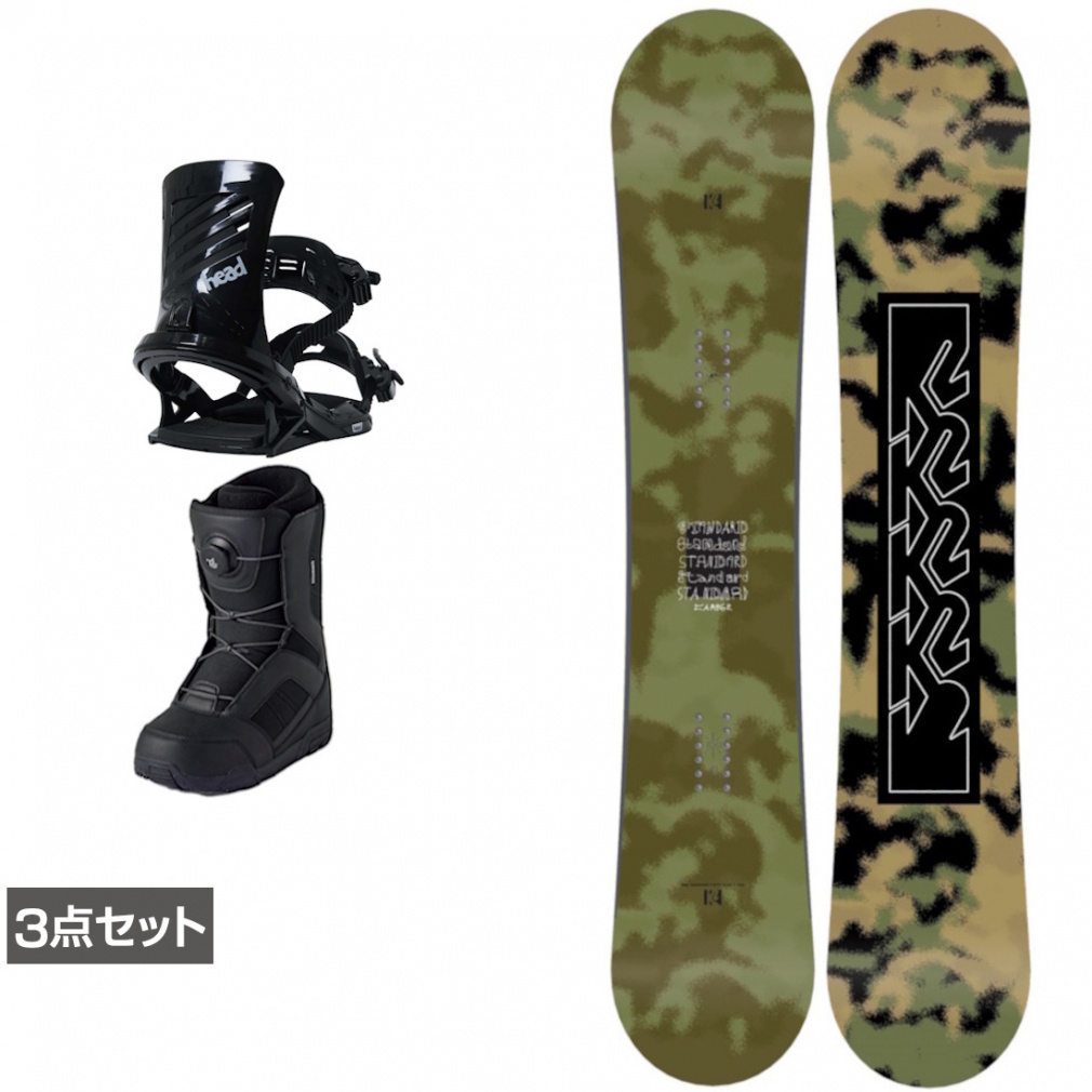 ケーツー STANDARD CAMBER ＆ FX ONE ＆ JAFFE ジャフィ ブラック 板＋ビンディング＋ブーツセット 3点セット(147cm-25.0cm)