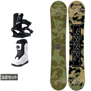 ケーツー STANDARD CAMBER ＆ FX ONE ＆ JAFFE ジャフィ ホワイト 板＋ビンディング＋ブーツセット 3点セット