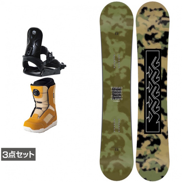 ケーツー STANDARD CAMBER ＆ コーズ ＆ JAFFE ジャフィ ブラウン 板＋ビンディング＋ブーツセット 3点セット