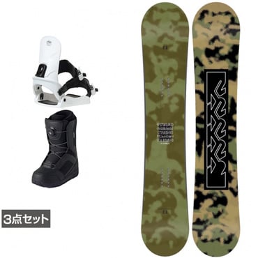 ケーツー STANDARD CAMBER ＆ CAUSE ＆ JAFFE ジャフィ ブラック 板＋ビンディング＋ブーツセット 3点セット