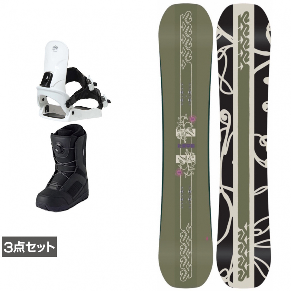 ケーツー LIME LITE ＆ CAUSE ＆ JAFFE ブラック 板＋ビンディング＋