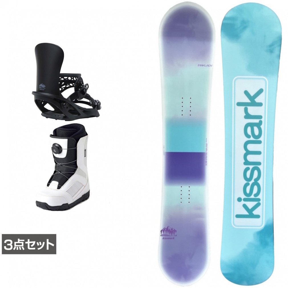 キスマーク PINKLADY ＆ UNLIMIT ＆ JAFFE ホワイト 板＋ビンディング