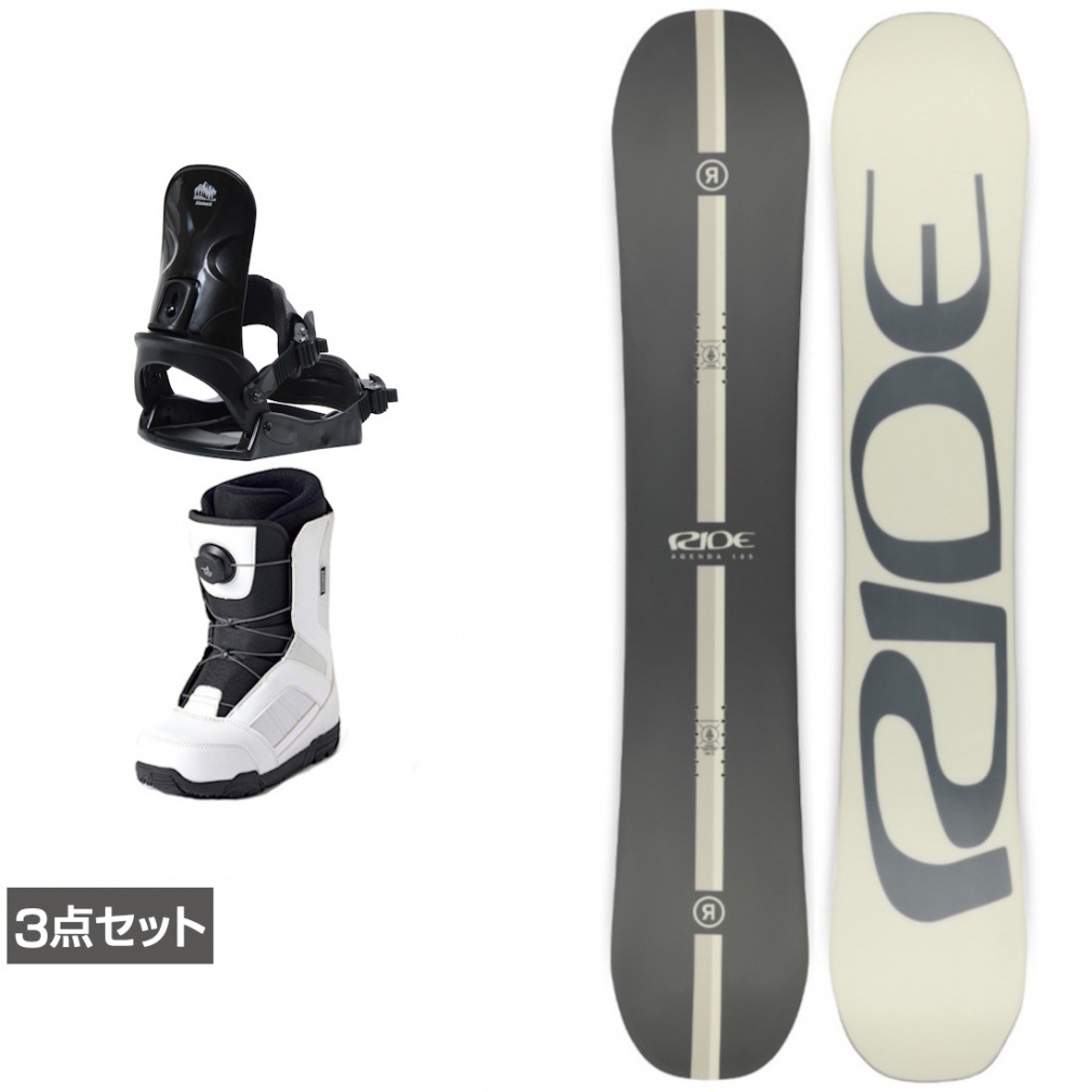 LECAGE ホワイト スノーボードブーツ ライド AGENDA ＆ コーズ ＆ JAFFE ジャフィ ホワイト 板＋