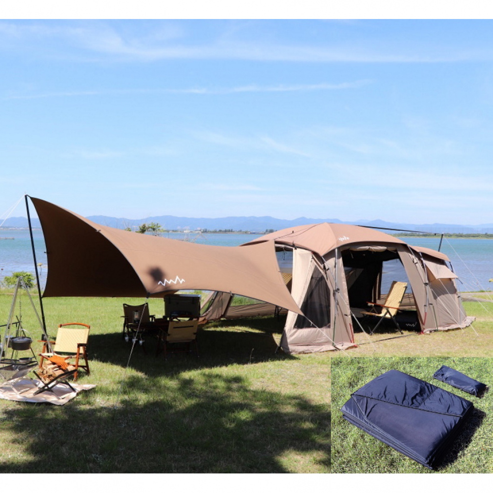 2ルームテント AOD-3＋TCタープ サイドウォール＋アジャスタポール×2本＋フロアマット・グランドシート セット(---)