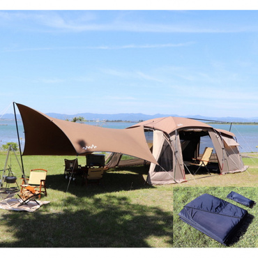 2ルームテント AOD-3＋TCタープ サイドウォール＋アジャスタポール×2本＋フロアマット・グランドシート セット