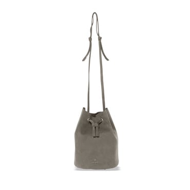Ultra Suede Drawstring Bag GREIGE
