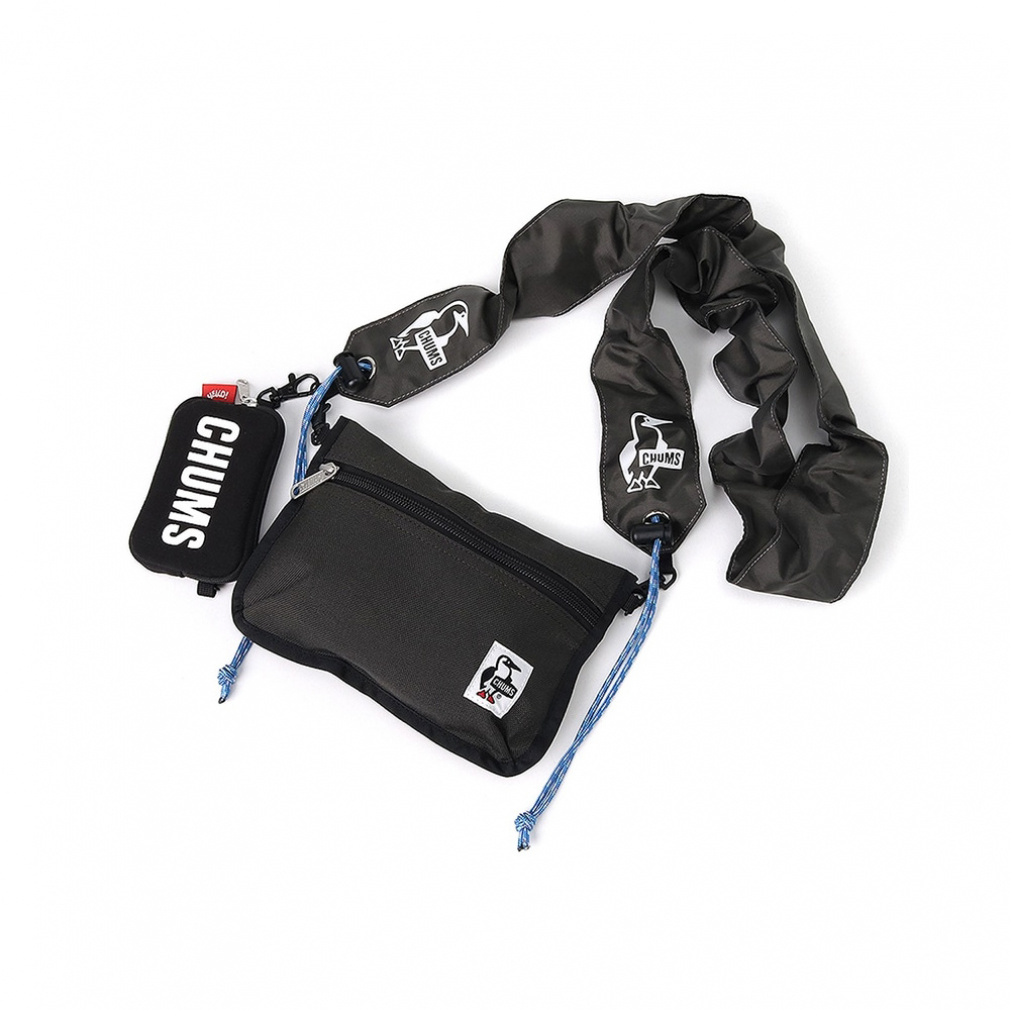 2025t `X Wearable Sling Shoulder Bag Sweat Nylon CH60-3880 K018 obO V_[ : Black/Charcoal CHUMS