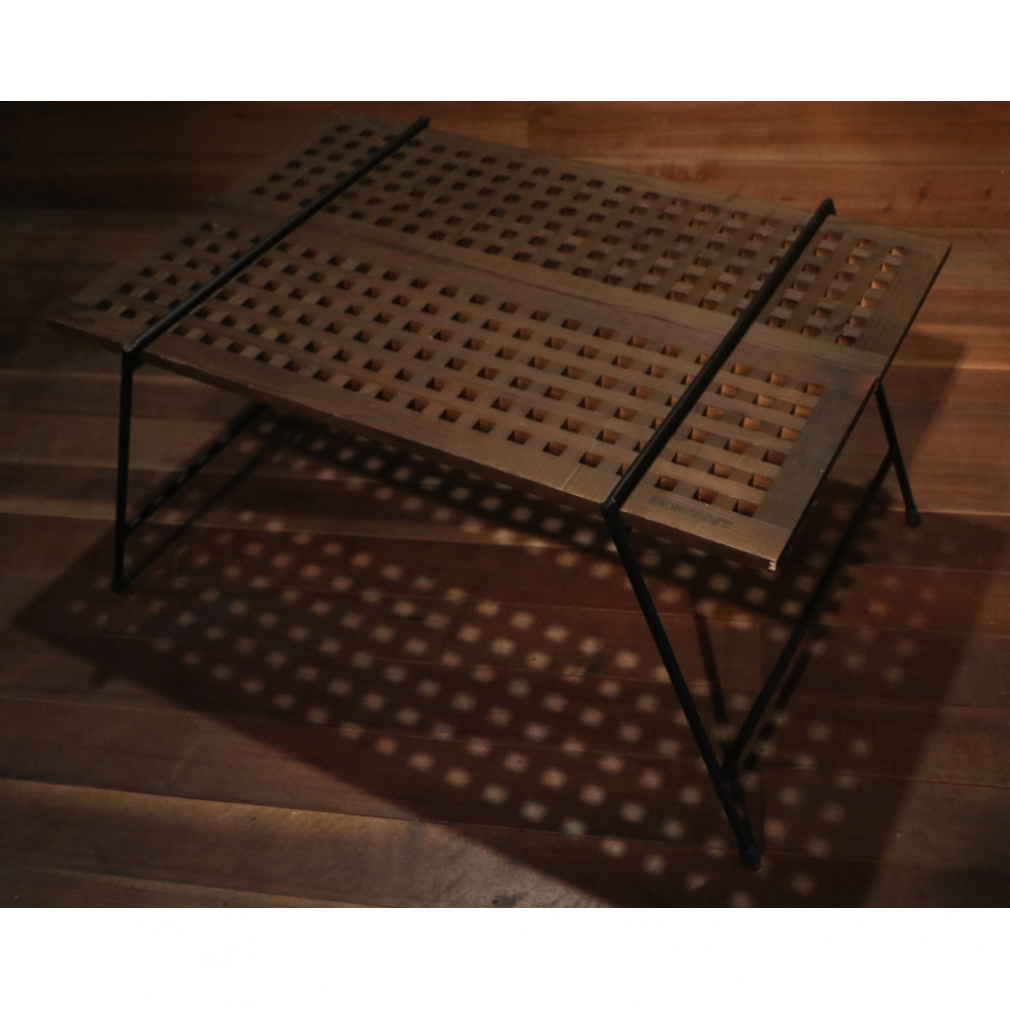 アイアンテーブル板付き : ウォルナット調(-)