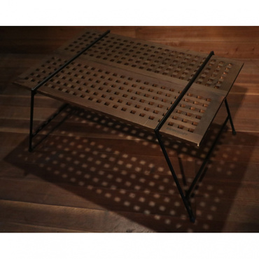 アイアンテーブル板付き : ウォルナット調