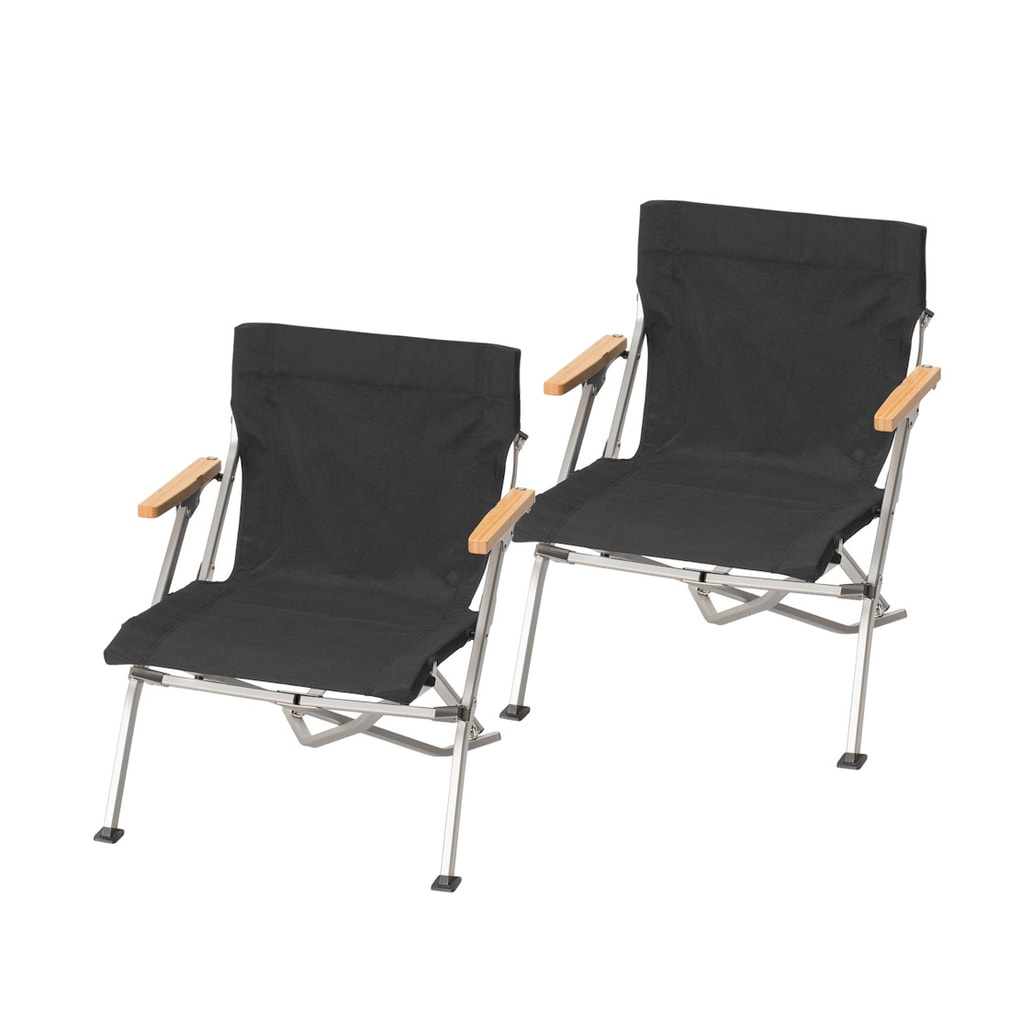 希少品　スノーピークチェア　BLACK EDITION 2脚セット スノーピーク エントリーローチェア ショート 2脚セット SET-093