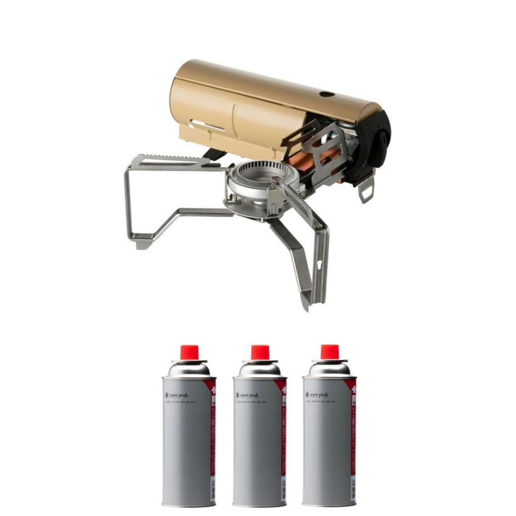 スノーピーク HOME＆CAMP バーナー カーキ ＆ ギガパワーガスCBブタン