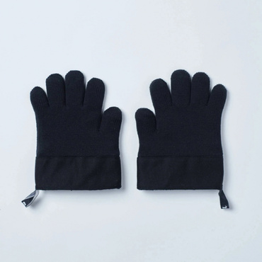 DOUBLE KNIT GLOVES : BLACK
