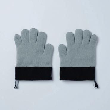 DOUBLE KNIT GLOVES : GREY