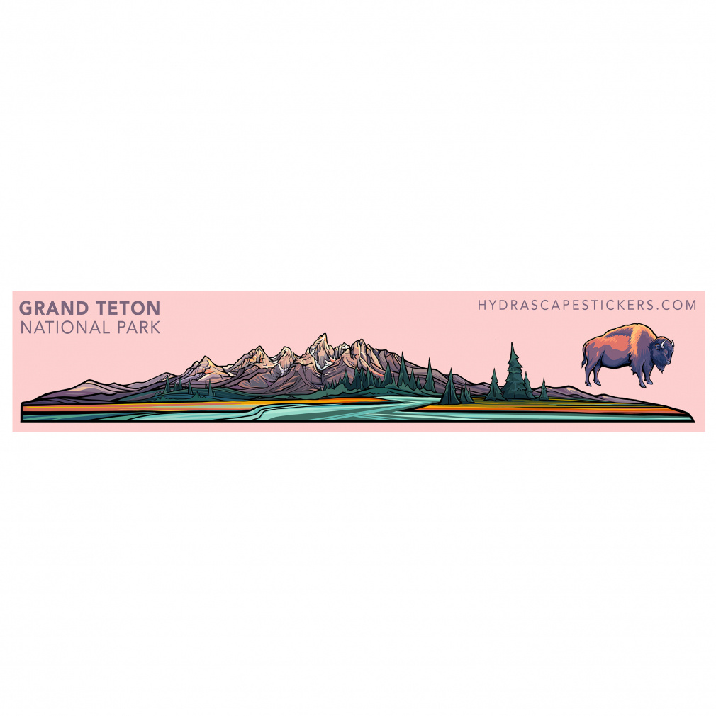 ハイドラスケープ GRAND TETON NATIONAL PARK MINISCAPE STICKER キャンプ ステッカー Hydrascape