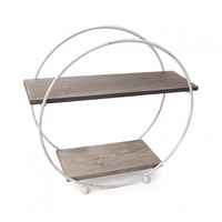 ブラッシュドワイヤーテーブルラック ラウンド ホワイト