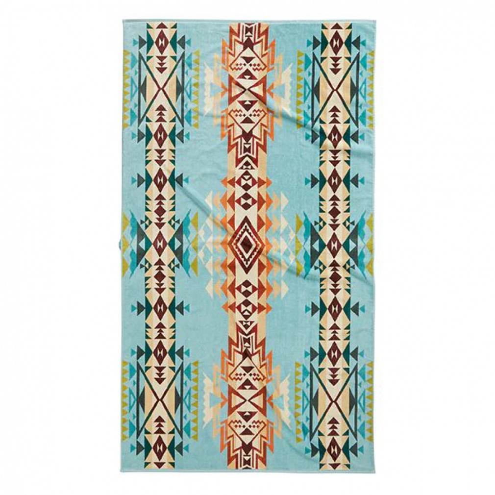 �y���h���g�� Oversize Jacquard Towels 19373185 �L�����v �u�����P�b�g/�唻�^�I�� : 57234 Highland Peak Aqua PENDLETON