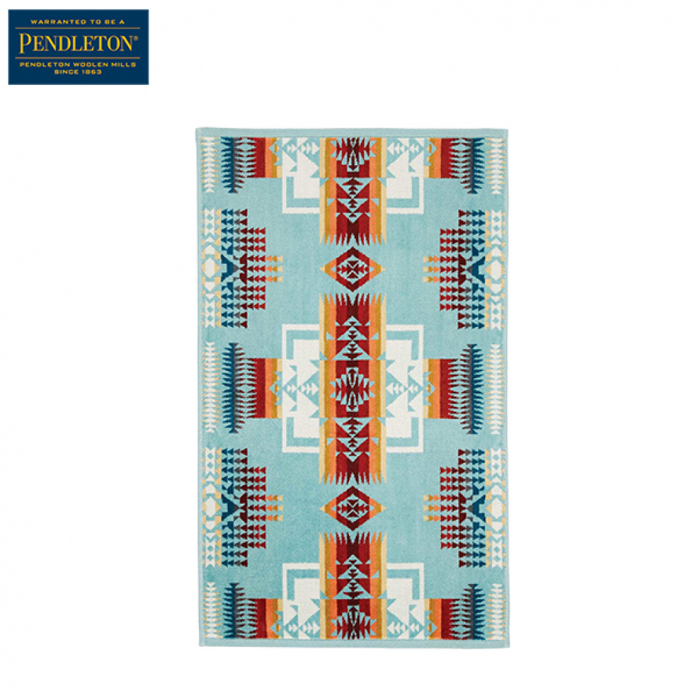 �y���h���g�� ICONIC JACQUARD TOWEL HAND Chief Joseph Aqua (1937726812) �L�����v ���� PENDLETON
