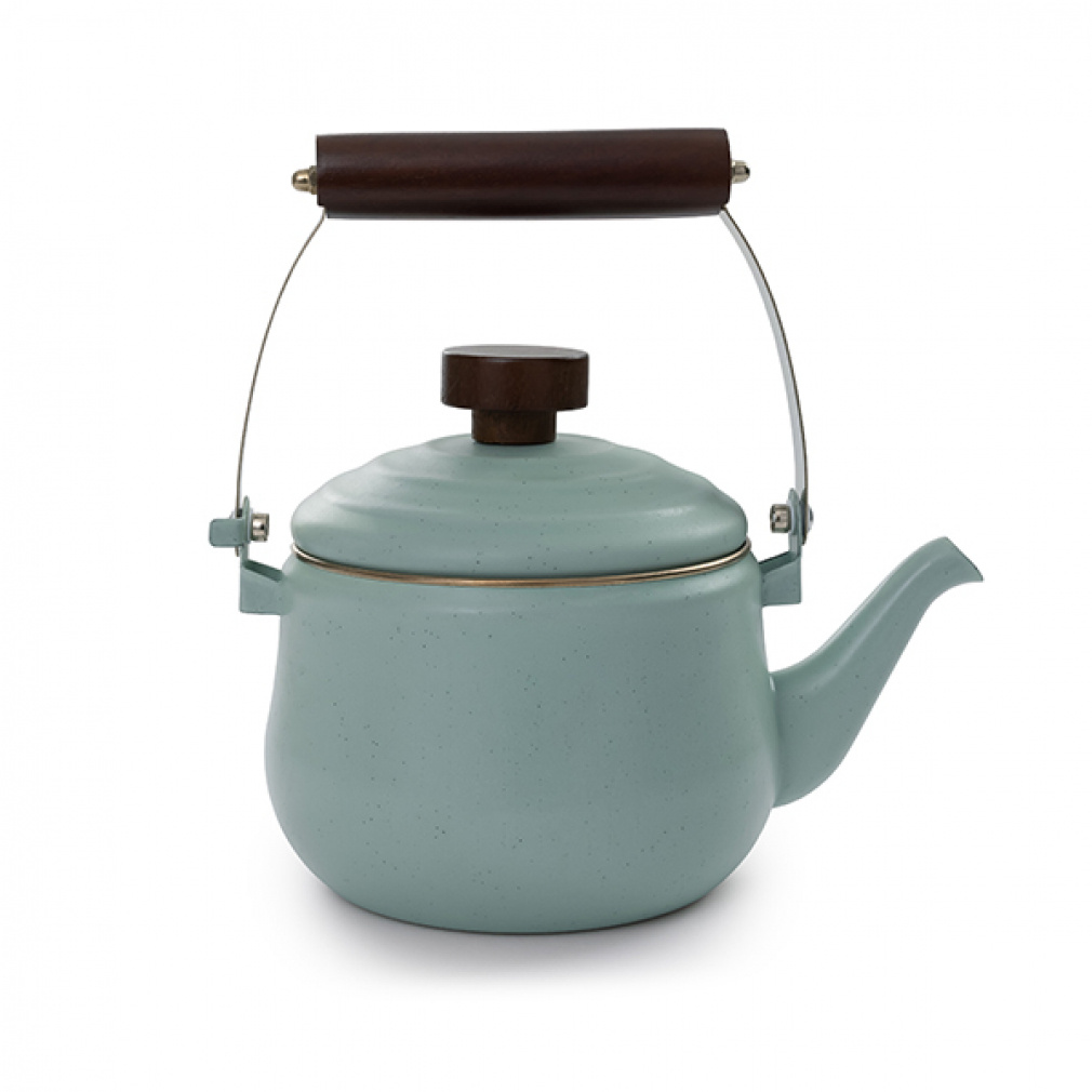 エナメルティーポット ミントグリーン(--FREE)