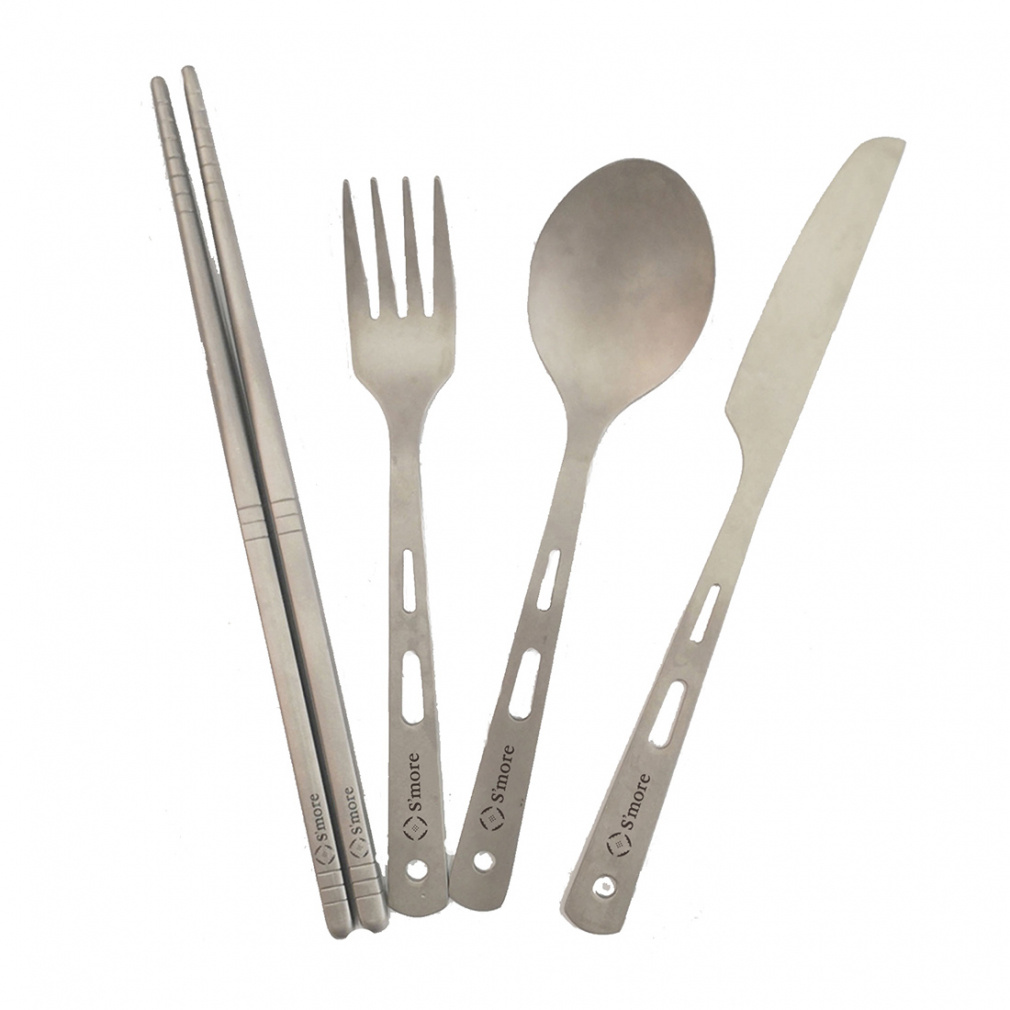 XA Titanium Cutlery Set `^ UT001CSa Lv NbLO Smore