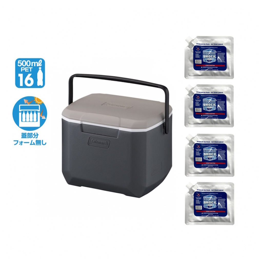 【限定モデル】 コールマン COOLER 16QT AP20 LIGHT GRAY JAPAN & COOLER SHOCK Sサイズ 4個セット 2000036784 7CSSS