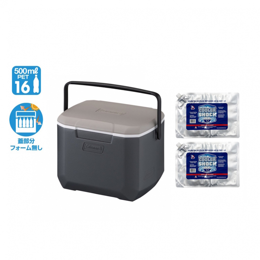 【限定モデル】 コールマン COOLER 16QT AP20 LIGHT GRAY JAPAN & COOLER SHOCK Lサイズ 2個セット 2000036784 7CSLS