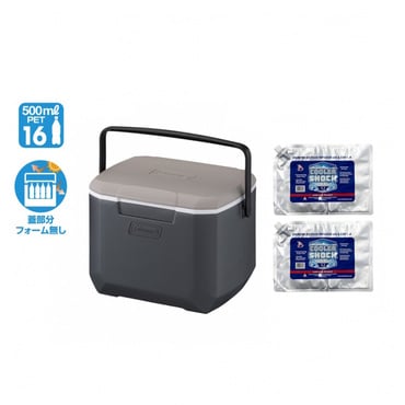 【限定モデル】 コールマン COOLER 16QT AP20 LIGHT GRAY JAPAN ＆ COOLER SHOCK Lサイズ 2個セット