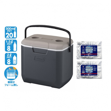 【アルペン限定】 コールマン COOLER 30QT AP20 LIGHT GRAY JAPAN ＆ COOLER SHOCK Lサイズ 2個セット