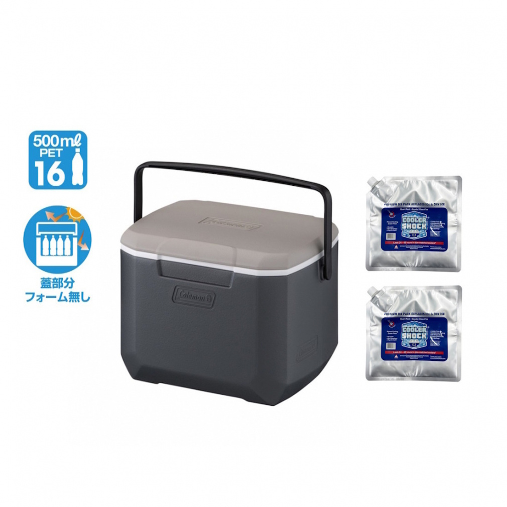 【限定モデル】 コールマン COOLER 16QT AP20 LIGHT GRAY JAPAN & COOLER SHOCK Mサイズ 2個セット 2000036784 7CSMS