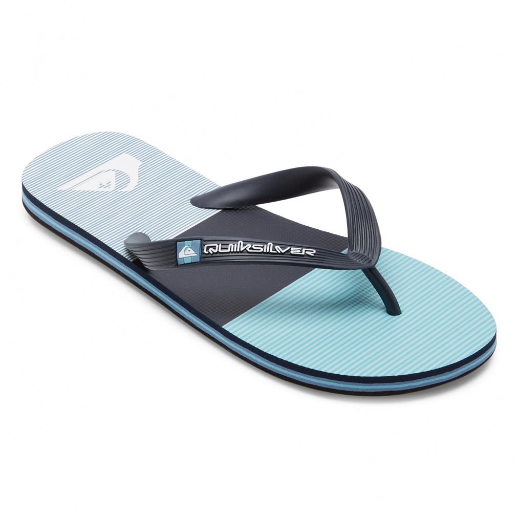 クイックシルバー MOLOKAI STRIPE AQYL101361 BYJ2 メンズ マリン ビーチサンダル : ブルー QUIKSILVER