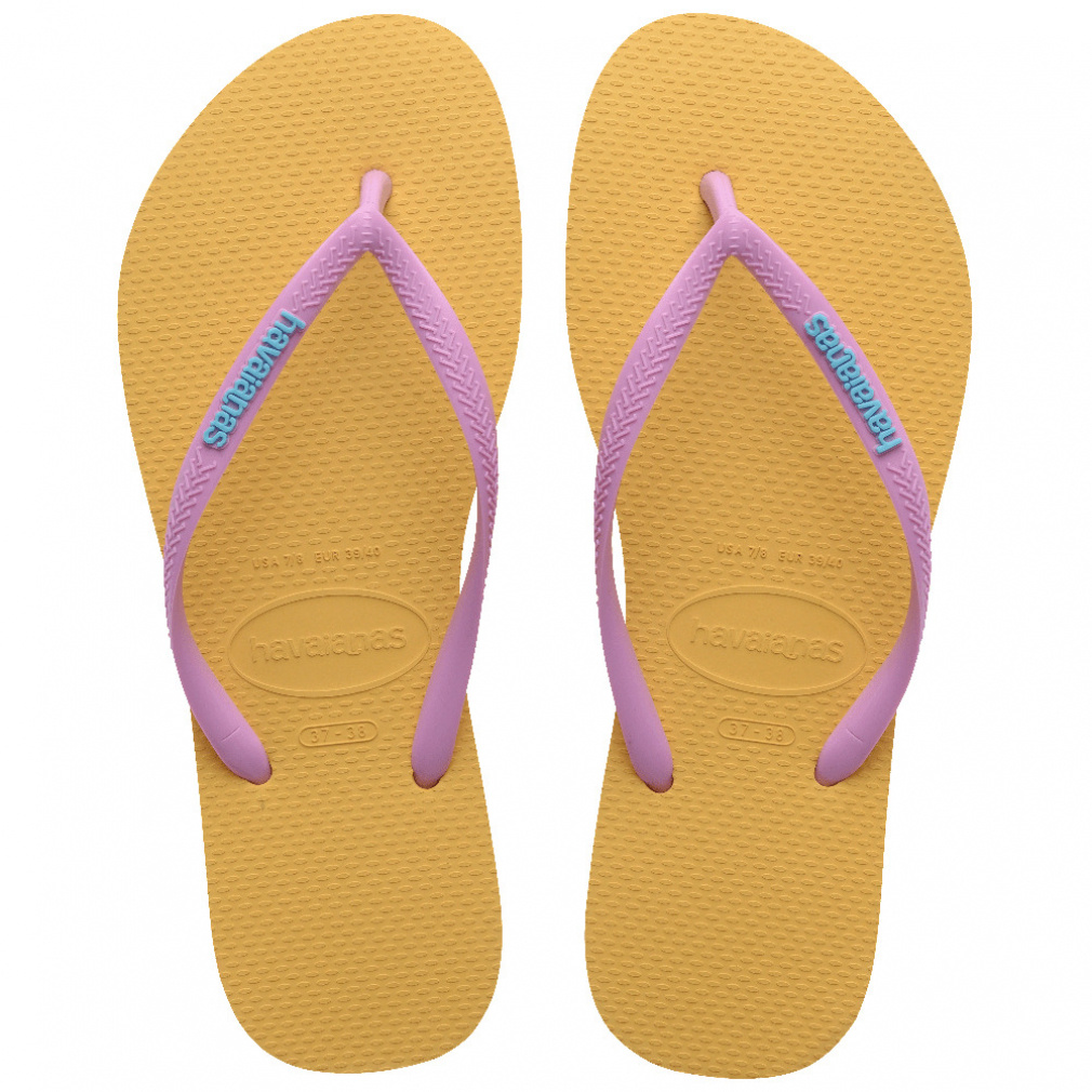ハワイアナス Slim Logo Pop Up 4119787 5559 レディース マリン ビーチサンダル : イエロー havaianas