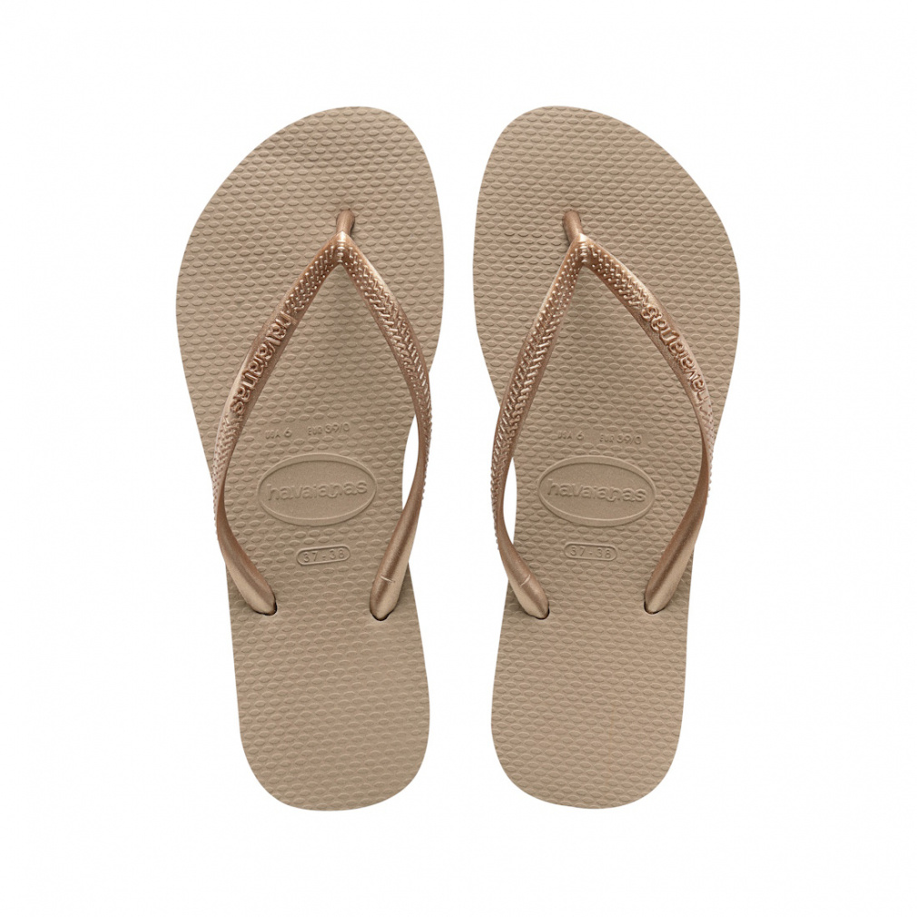 ハワイアナス slim 4000030 3581 レディース マリン ビーチサンダル : ローズ×ゴールド havaianas