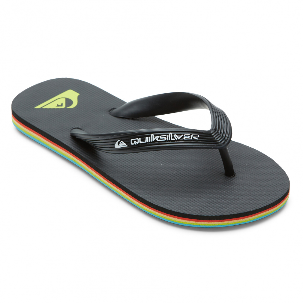 クイックシルバー MOLOKAI CORE YOUTH AQBL100586 KVJ2 ジュニア キッズ 子供 マリン ビーチサンダル : ブラック QUIKSILVER