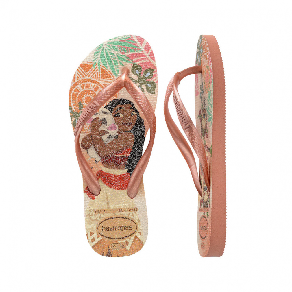 ハワイアナス KIDS SLIM PRINCESS 4123328 9259 ジュニア キッズ 子供 マリン ビーチサンダル : ピンク havaianas