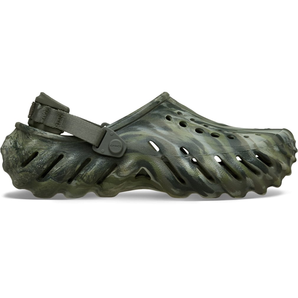 �N���b�N�X Echo Marbled Clog 208454-3N4 �N���b�O�T���_�� : �A�[�~�[�O���[�� crocs