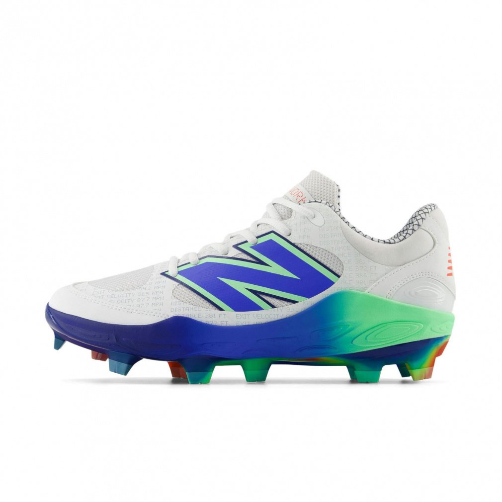 ニューバランス PL3000 V7 PU Molded PL3000I7 野球 スパイクシューズ 2E : ホワイト×ブルー New Balance