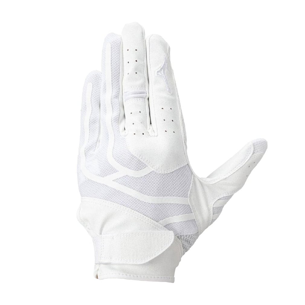 【ミズノプロ】守備手袋 パッド付 左手用 高校野球ルール対応モデル(ホワイト×ホワイト-S)
