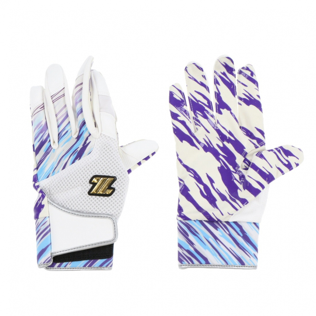 グラフィックグリップ バッティンググローブ(ホワイト×パープル-S)