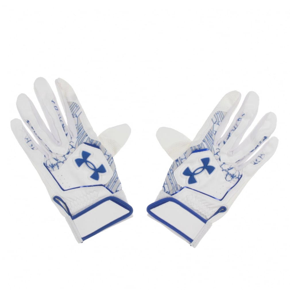UAクリーンアップ バッティンググローブ(ホワイト×ブルー-S)