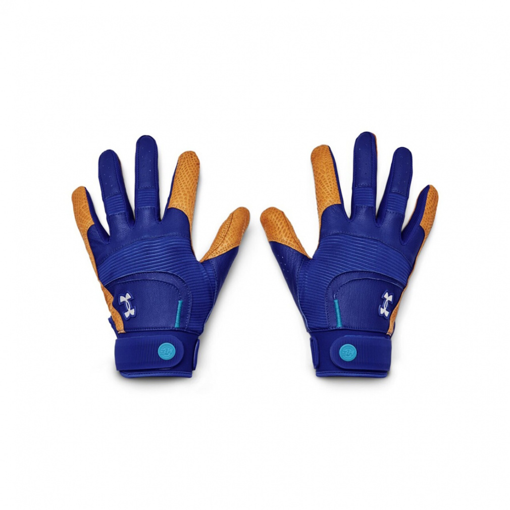 UAハーパー プロ バッティンググローブ(ブルー×シルバー-M)