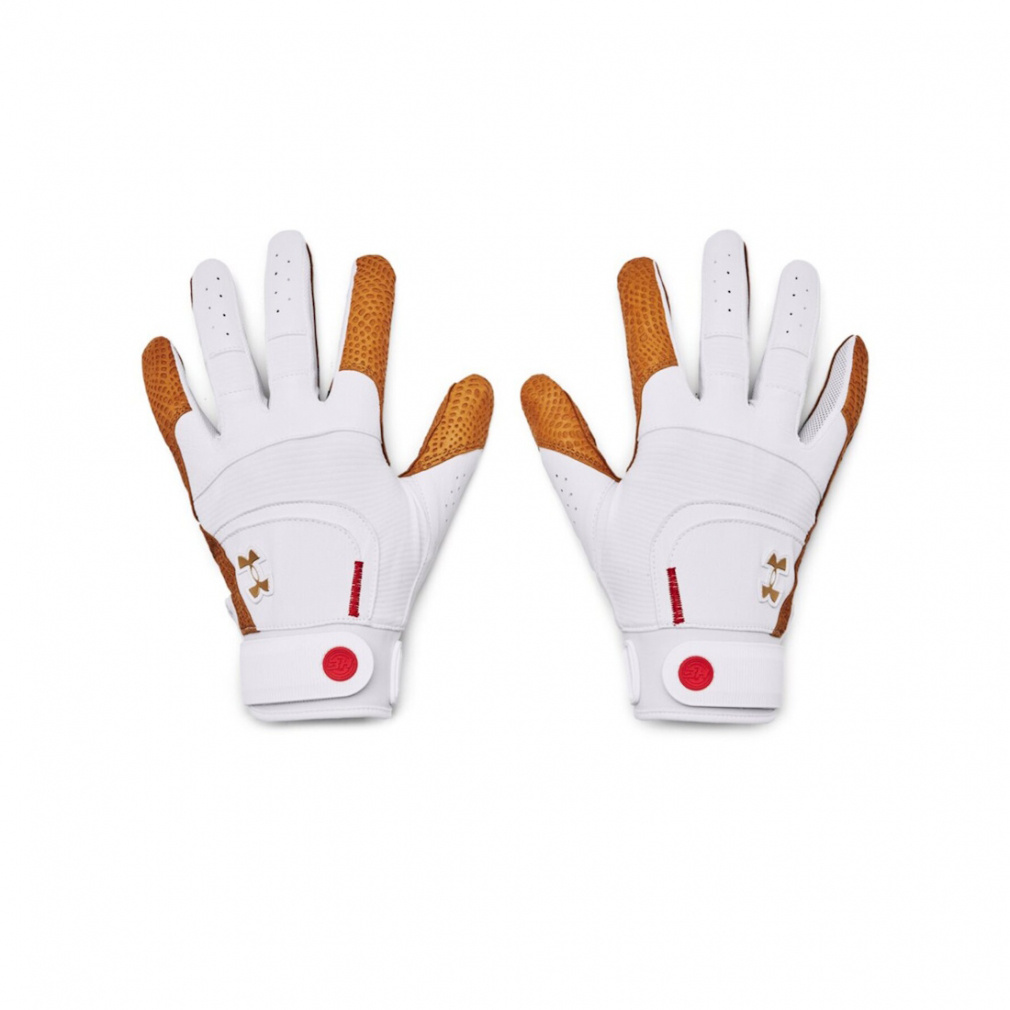 UAハーパー プロ バッティンググローブ(ホワイト×ゴールド-S)