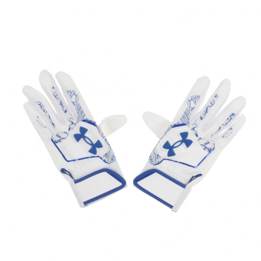 UAクリーンアップ バッティンググローブ(ホワイト×ブルー-M)