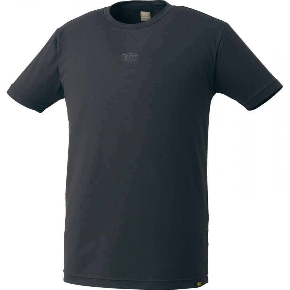 消臭 ライトフィットアンダーシャツ クルーネック半袖(ブラック-S)