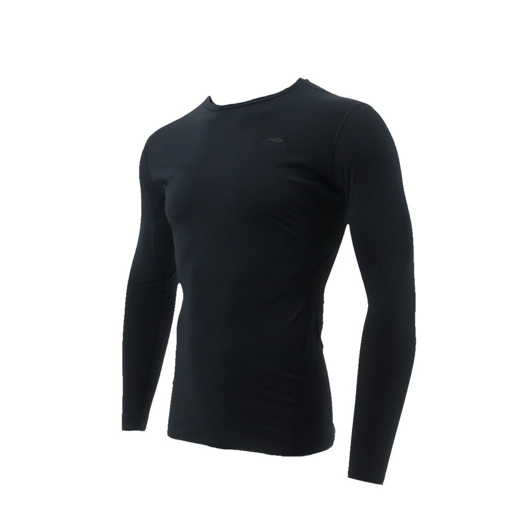 icoolコンプレッションインナー 長袖クルーネック(ネイビー-S)