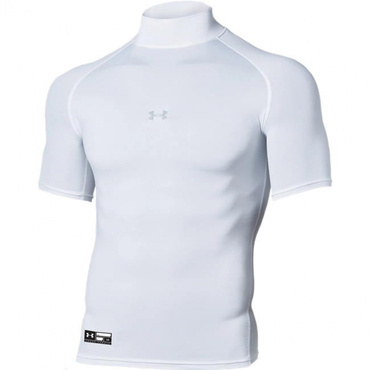 UA HEATGEAR ARMOUR COMPRESSION SHORTSLEEVE MOCK(ホワイト-S　メンズ)