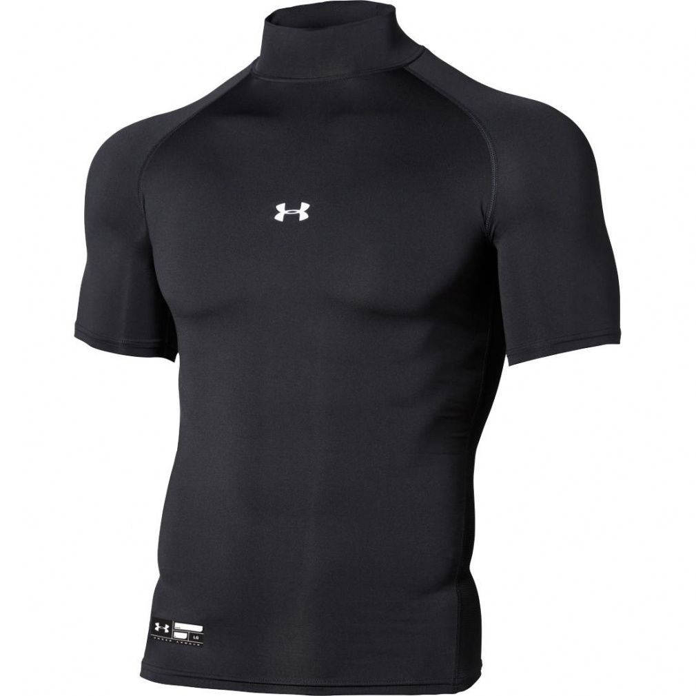 UA HEATGEAR ARMOUR COMPRESSION SHORTSLEEVE MOCK(ブラック-S　メンズ)